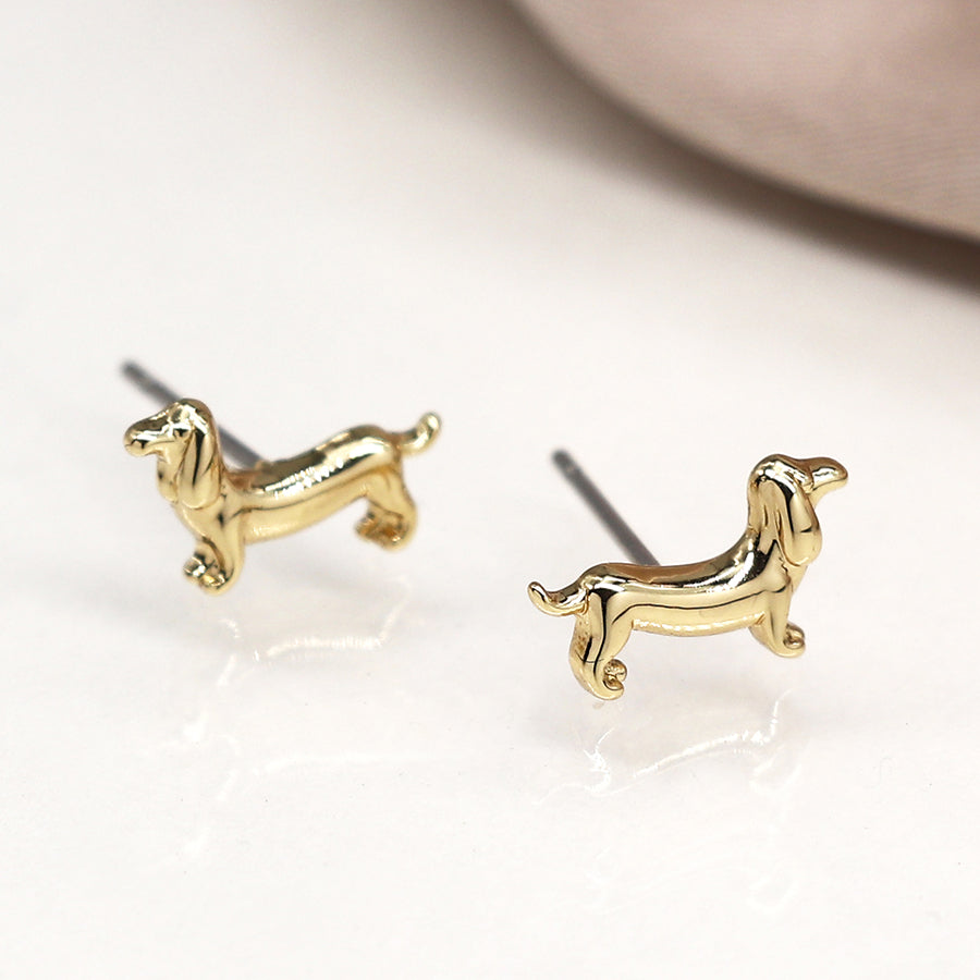 Faux Gold and Silver Plated Dogs and Paws Triple Earring Set