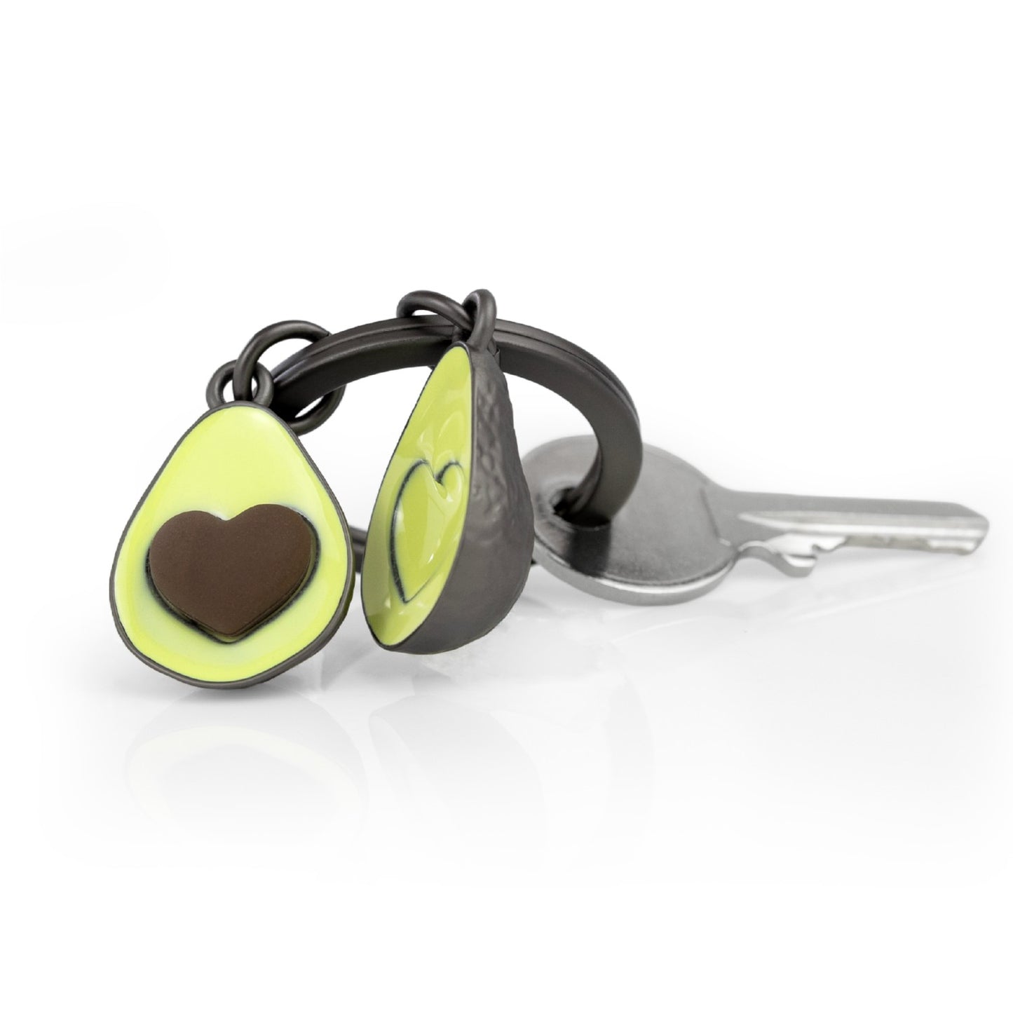 Green Avocado with Heart Seed Keyring