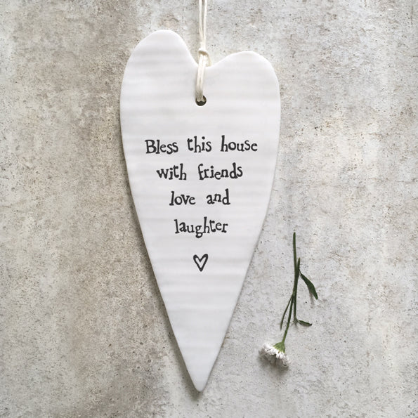 Porcelain hanging long heart (various)