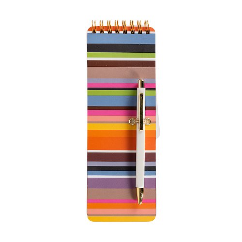 Colour Striped Notebook and Ball-point Pen