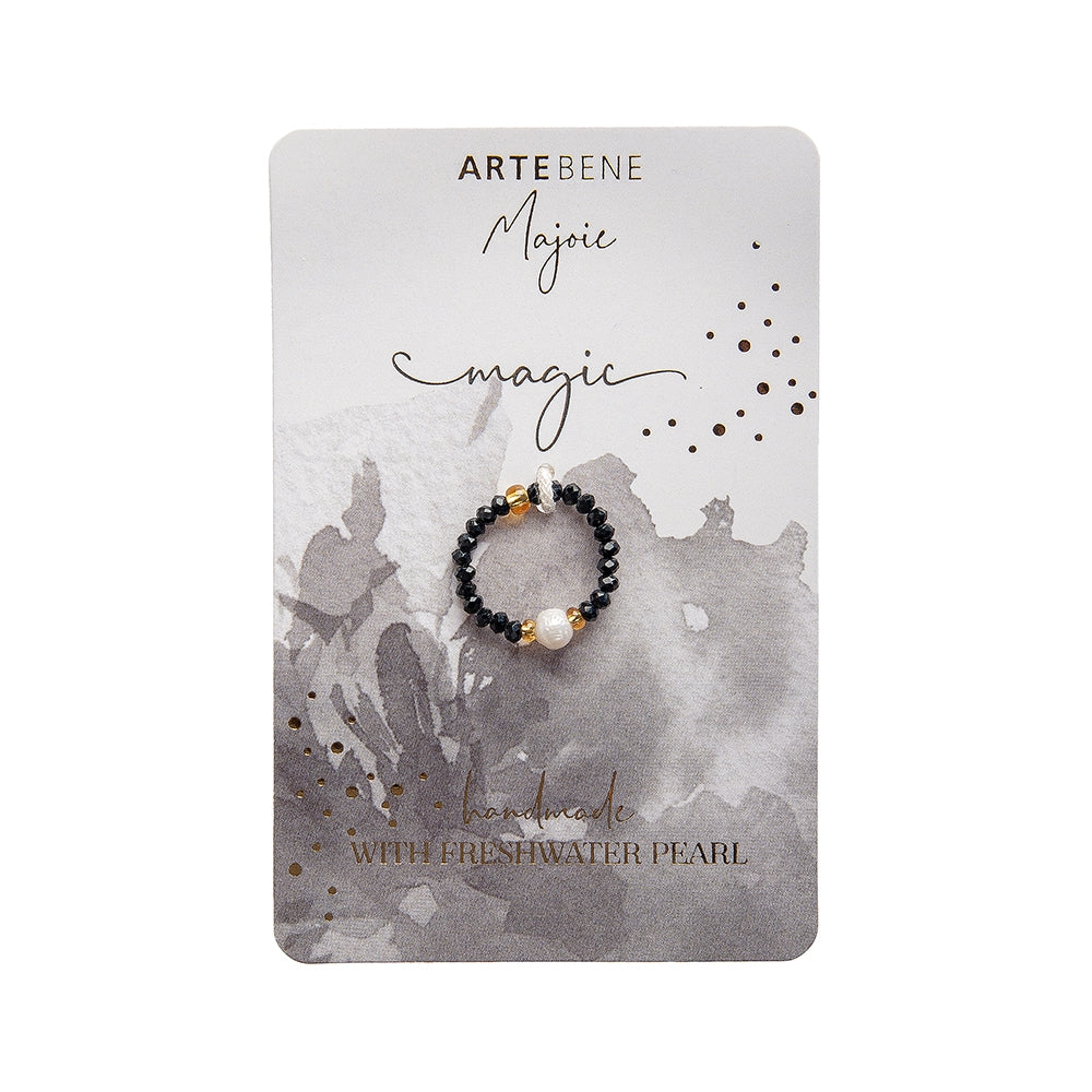 Majoie black pearl ring