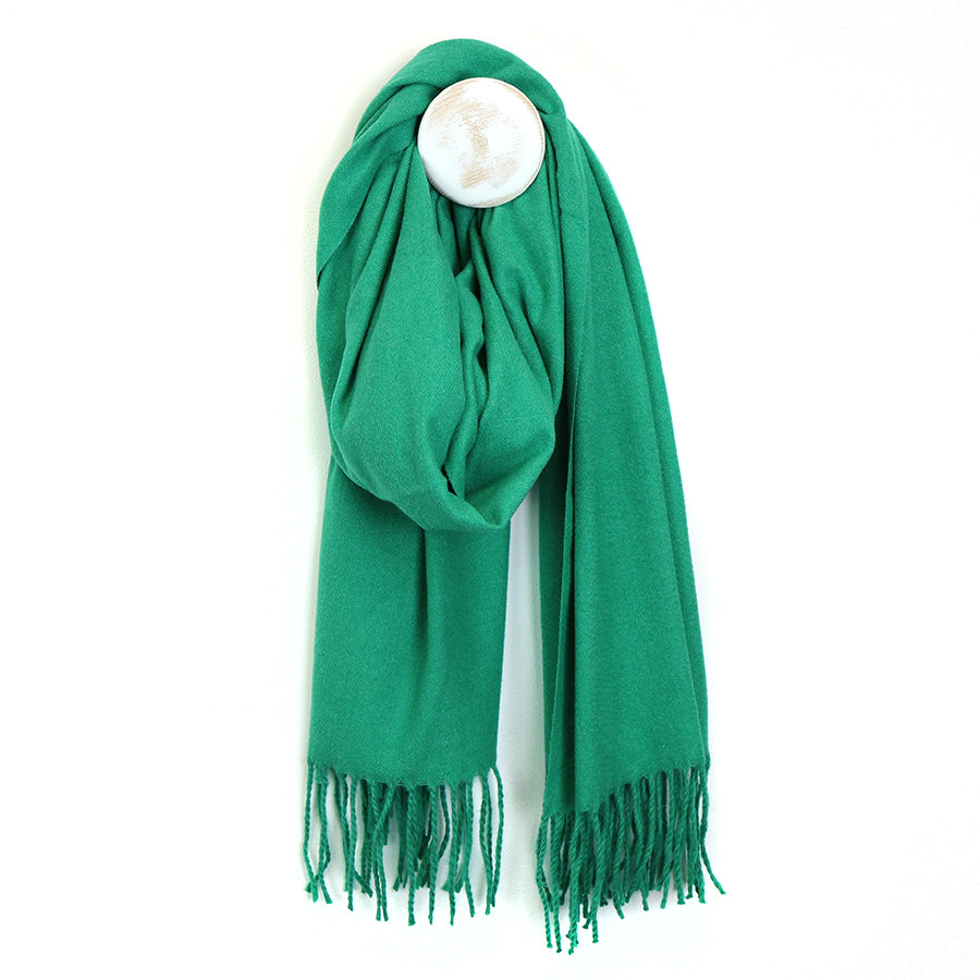 Emerald Green Soft Recycled Yarn Scarf St Columba's Hospice Care