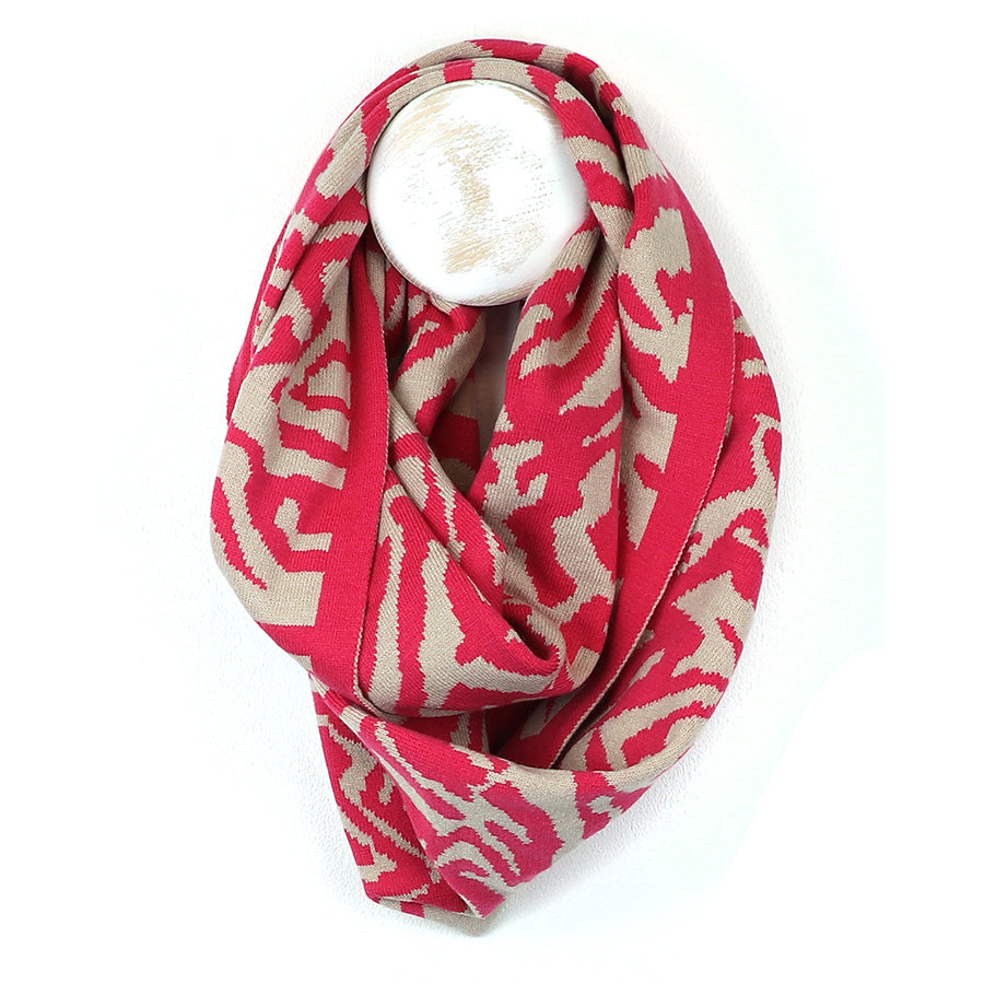 Fine Knit Animal Stripe Snood, various colours