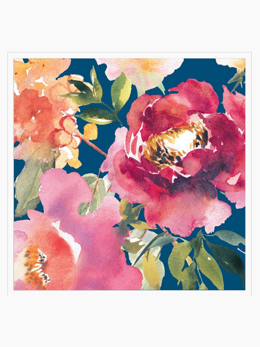 Navy Floral Napkins