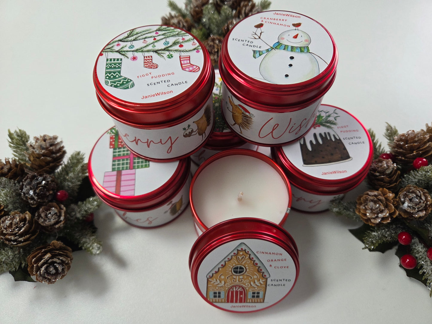 Christmas Tinned Candles