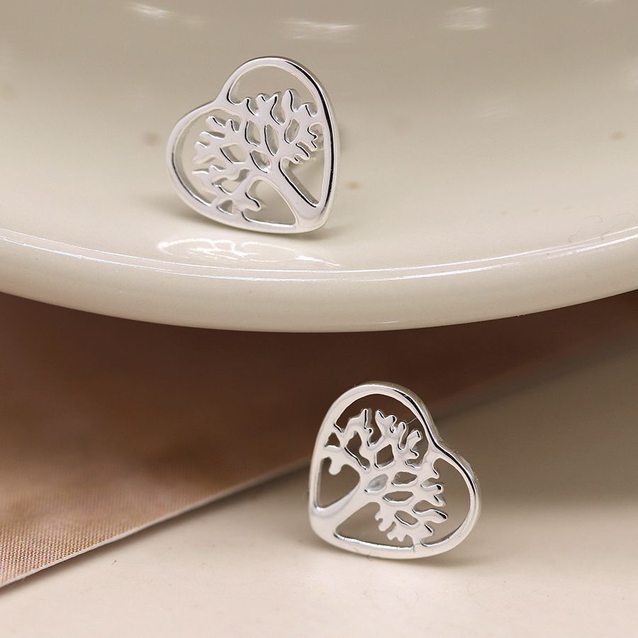 Silver Tree of Life Studs