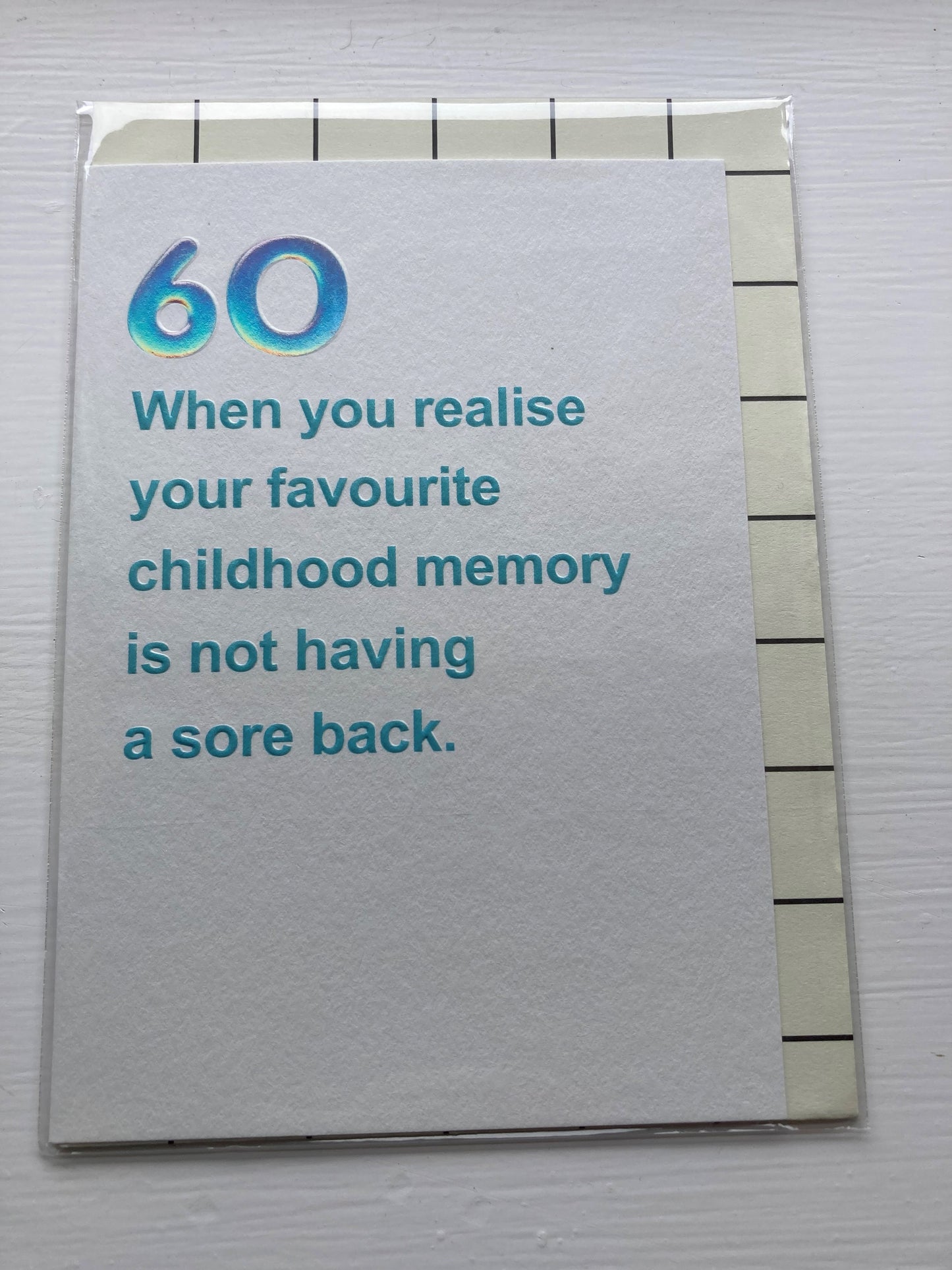 60th Birthday Card - Sore back