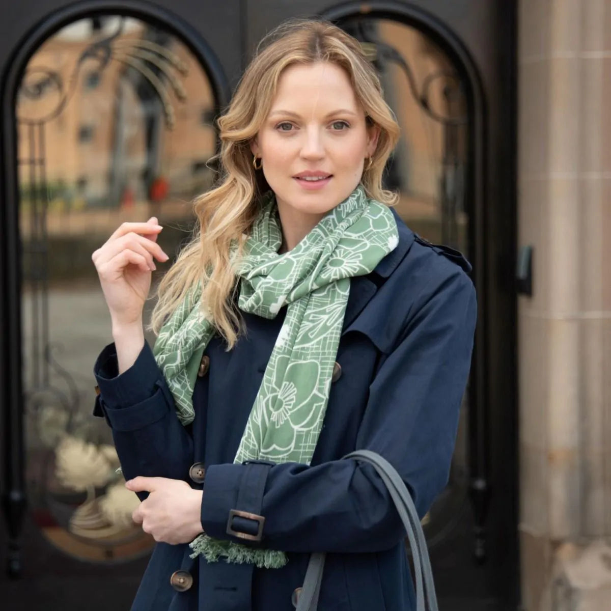 EARTH SQUARED OIL CLOTH PRINT SCARF - OSLO