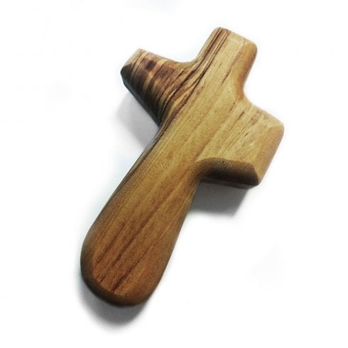 Olive Wood Holding Cross
