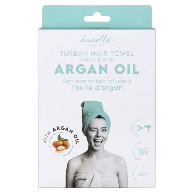 Turban Hair Towel infused with Argan/Keratin Oil
