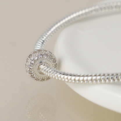 Silver Plated Pave Crystal Hoop Bracelet