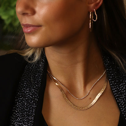 Liquid Chain Necklace, Silver or Gold