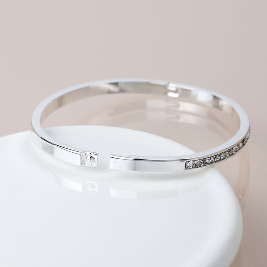 Silver Plated, Hinged Bangle