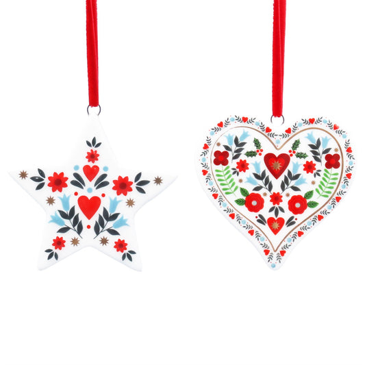 Alpine white Ceramic Stars & Hearts