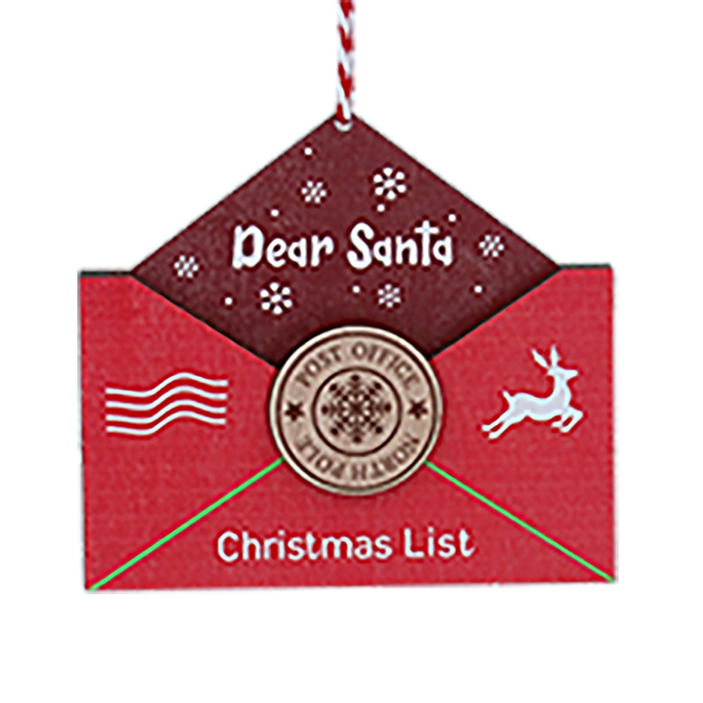 Wooden 'Dear Santa' Hanging Ornament