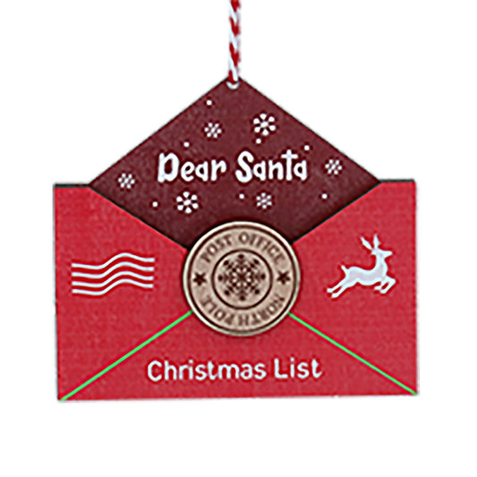 Wooden 'Dear Santa' Hanging Ornament