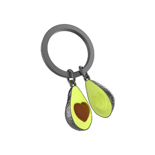 Green Avocado with Heart Seed Keyring