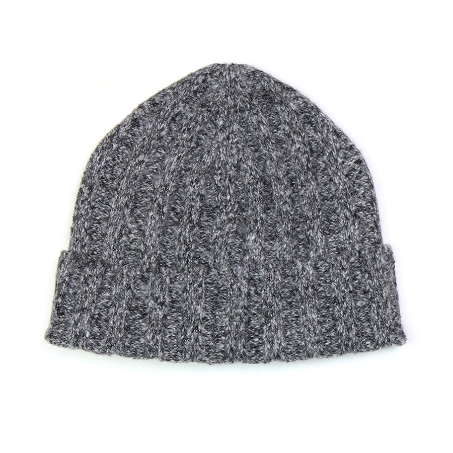 Grey Marl Recycled Yarn Men's Beanie Hat