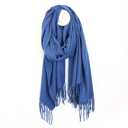 Mid-Blue Soft Recycled Yarn Scarf