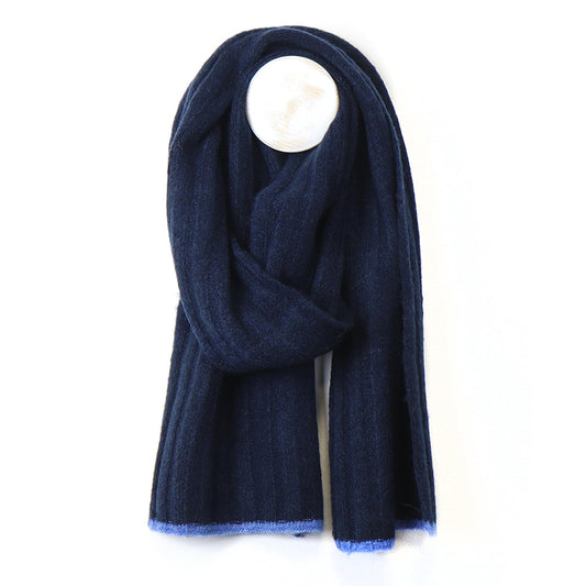 Recycled Blend Navy Scarf for Men