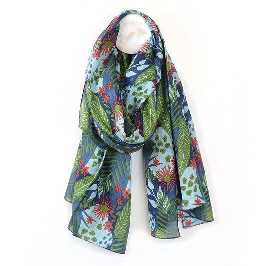 Organic Cotton Botanical Print Scarf