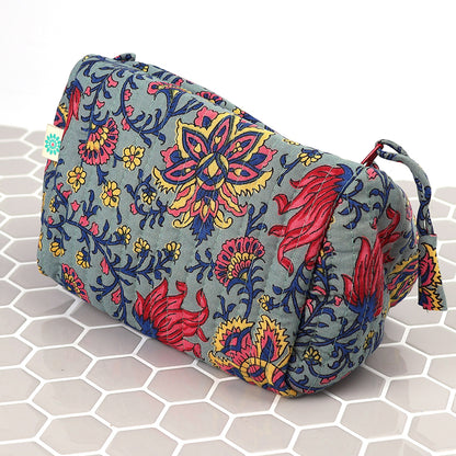 Dusky Blue/Pink Make-up Bag