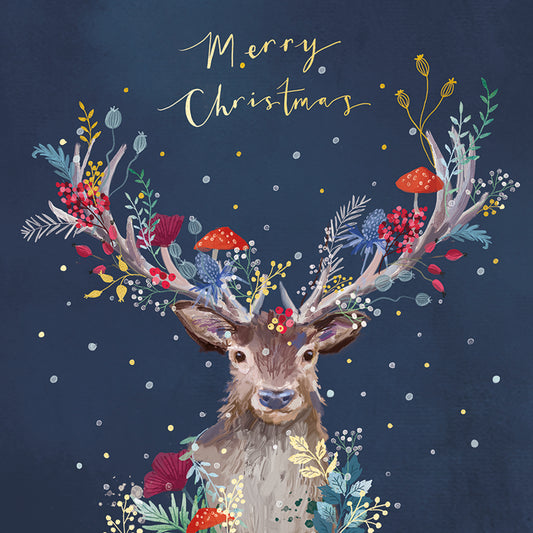 Floral Stag Christmas Cards