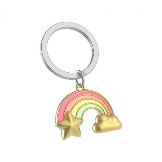 Pastel Rainbow with Cloud and Star Keyring - Metalmorphose