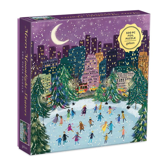 Merry Moonlight Skaters, 500 piece puzzle