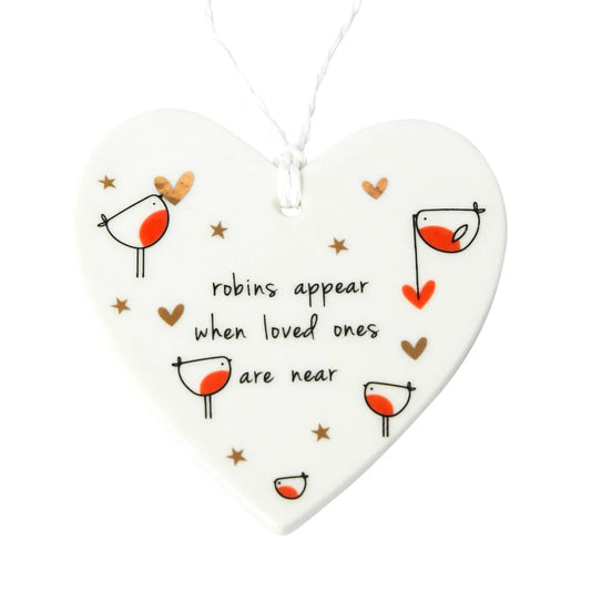 Robins Appear When Loved Ones are Near Hanging Heart
