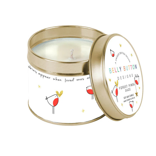 Belly Button Christmas Candle - Robins Appear When Loved Ones Are Near