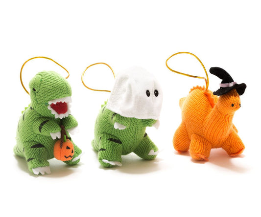 Knitted Dino Hallowe'en Decorations