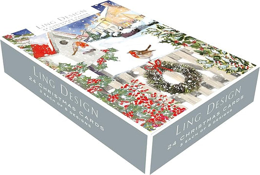 Ling Design - 24 Christmas Cards, Snowy Christmas