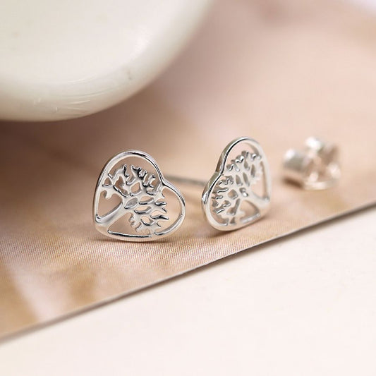 Silver Tree of Life Studs