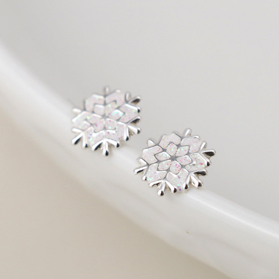 Sterling Silver Snowflake Stud Earrings