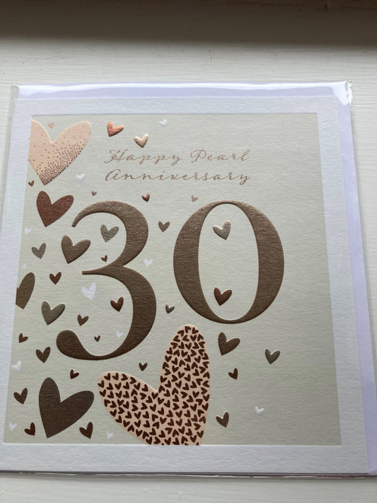 30th Pearl Anniversary Card