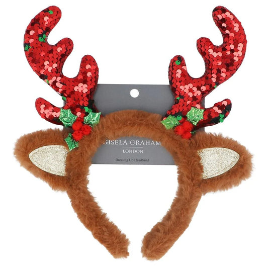 Gisela Graham Sequin Antler Headband