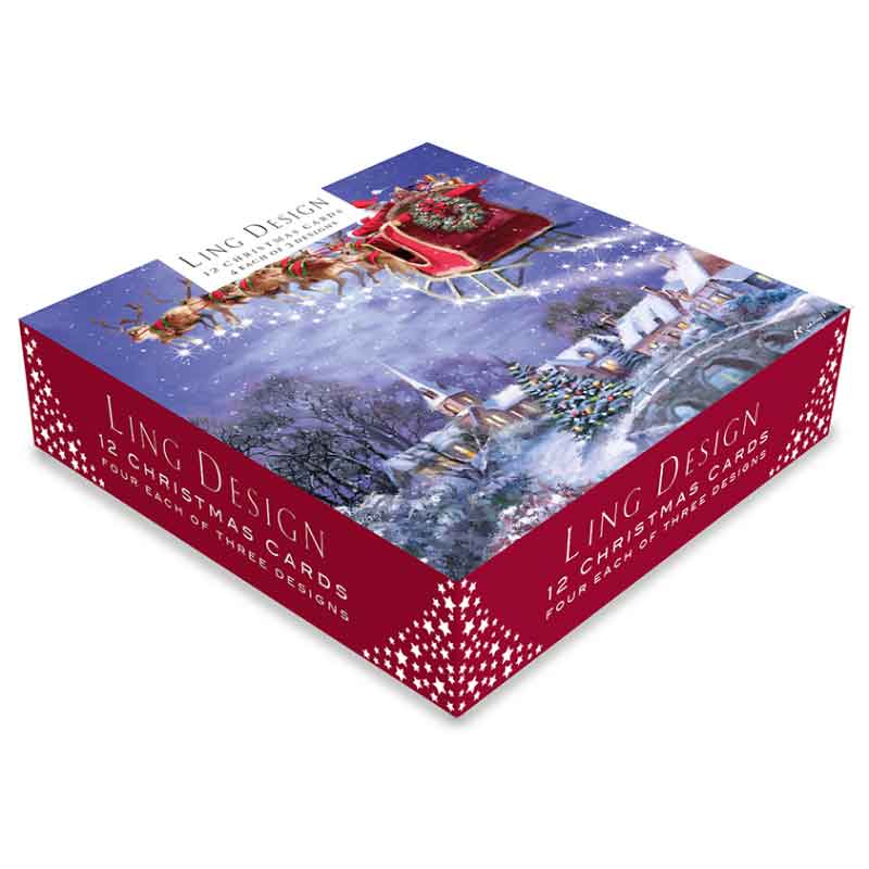 Ling Design, Large Deluxe Cards - Jolly Santas