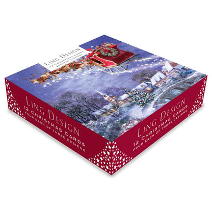 Ling Design, Large Deluxe Cards - Jolly Santas