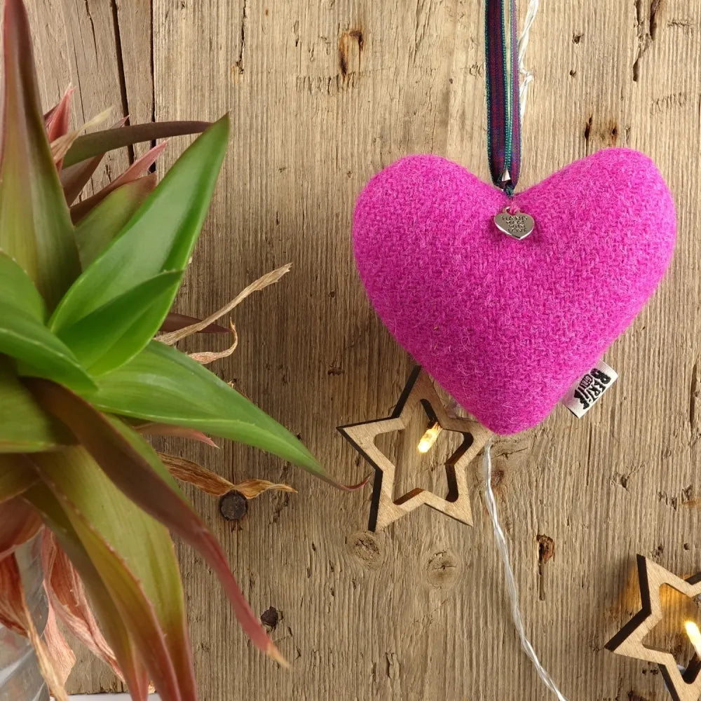 Harris Tweed Hanging Heart Decoration