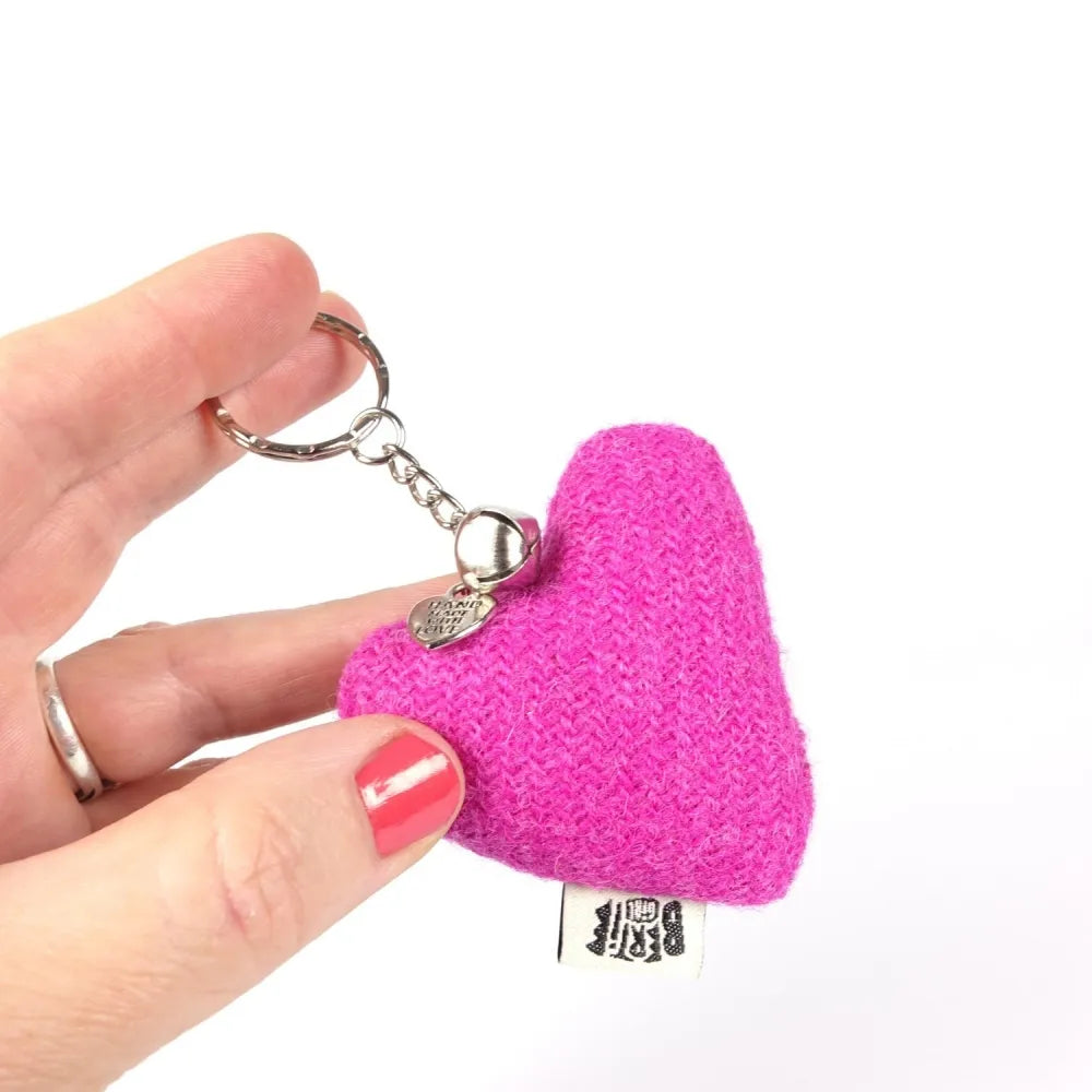 Peedie Heart Harris Tweed key-ring (assorted colours)