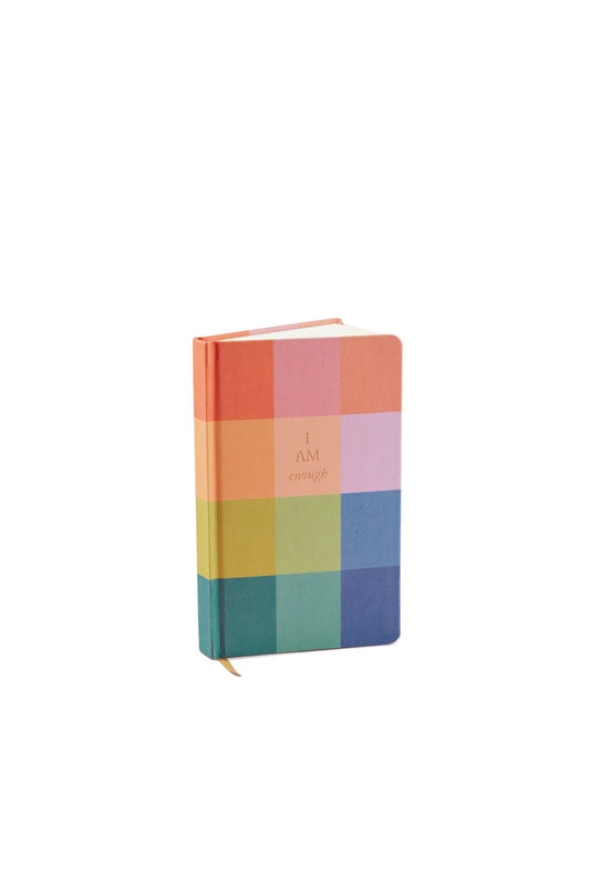 I am Enough - Bookcloth Journal Rainbow Check