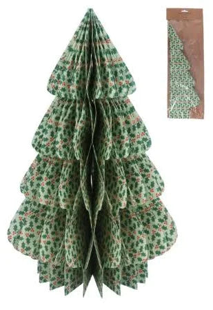 Gisela Graham Light Green Paper Honeycomb Tree Ornament